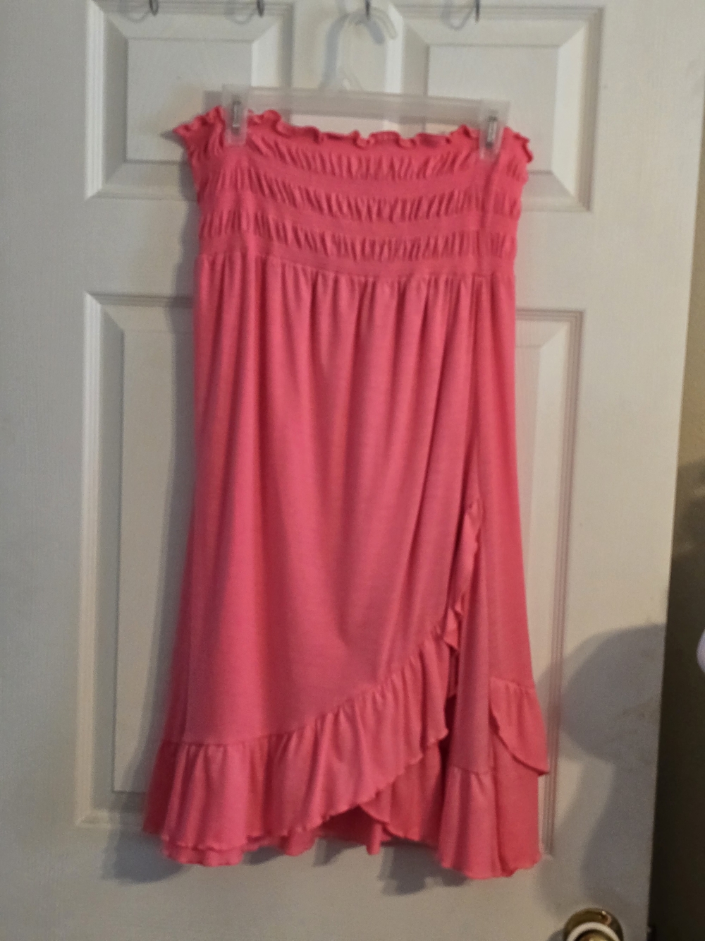 OP Strapless Ruffle Sundress in Bright Pink